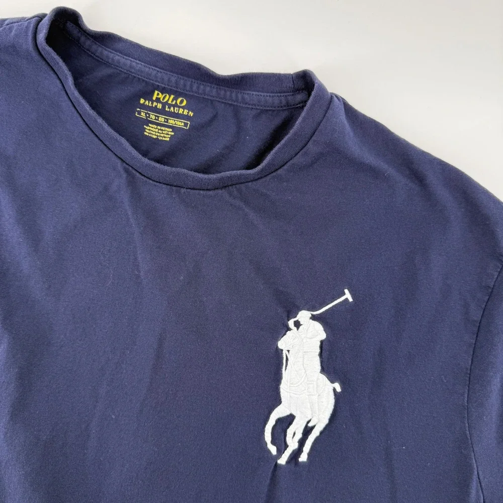Polo Ralph Lauren Big Pony 3 T-Shirt Navy Blue Mens XL Short Sleeve Crew Neck‎